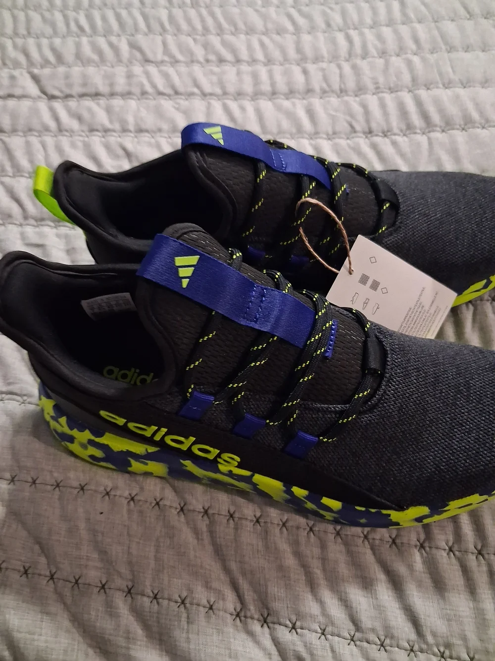 adidas Kids Lite Racer Adapt 8 Athletic Shoes - Black & Blue